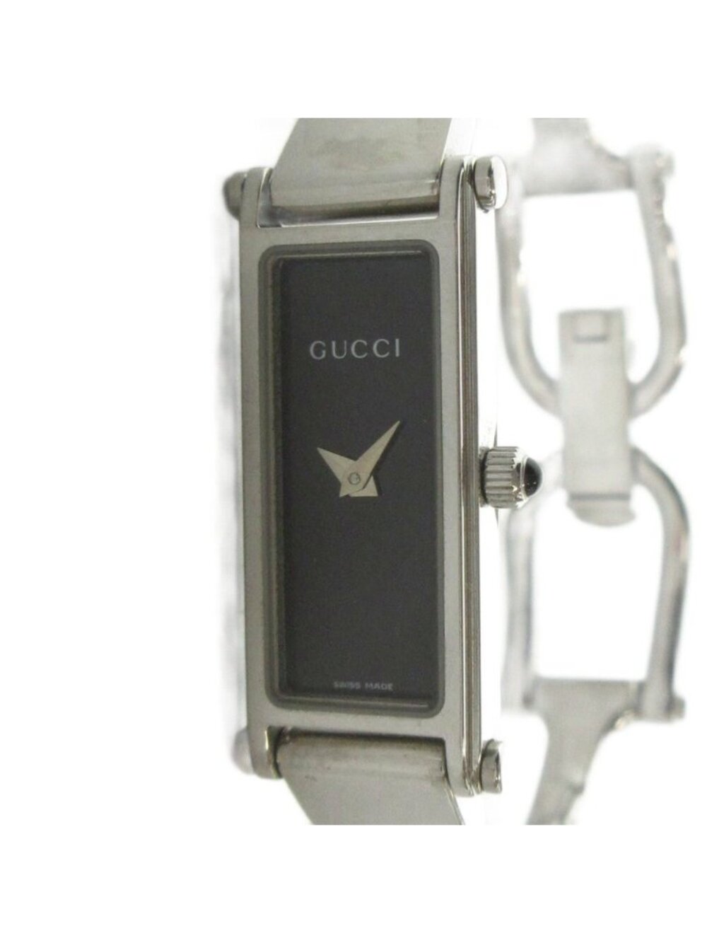 Gucci Watch Quartz Square Black Dial Silver
